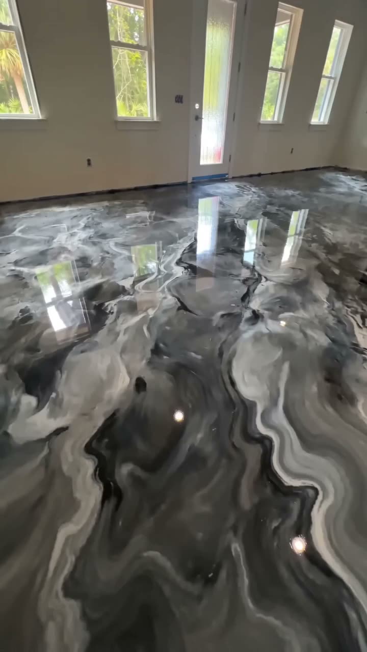 Dark marbled metallic epoxy finish showing decorative design range